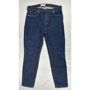 Everlane Women's 32 High Waist Straight Leg Jeans RN# 139393 Dark Blue Stretch